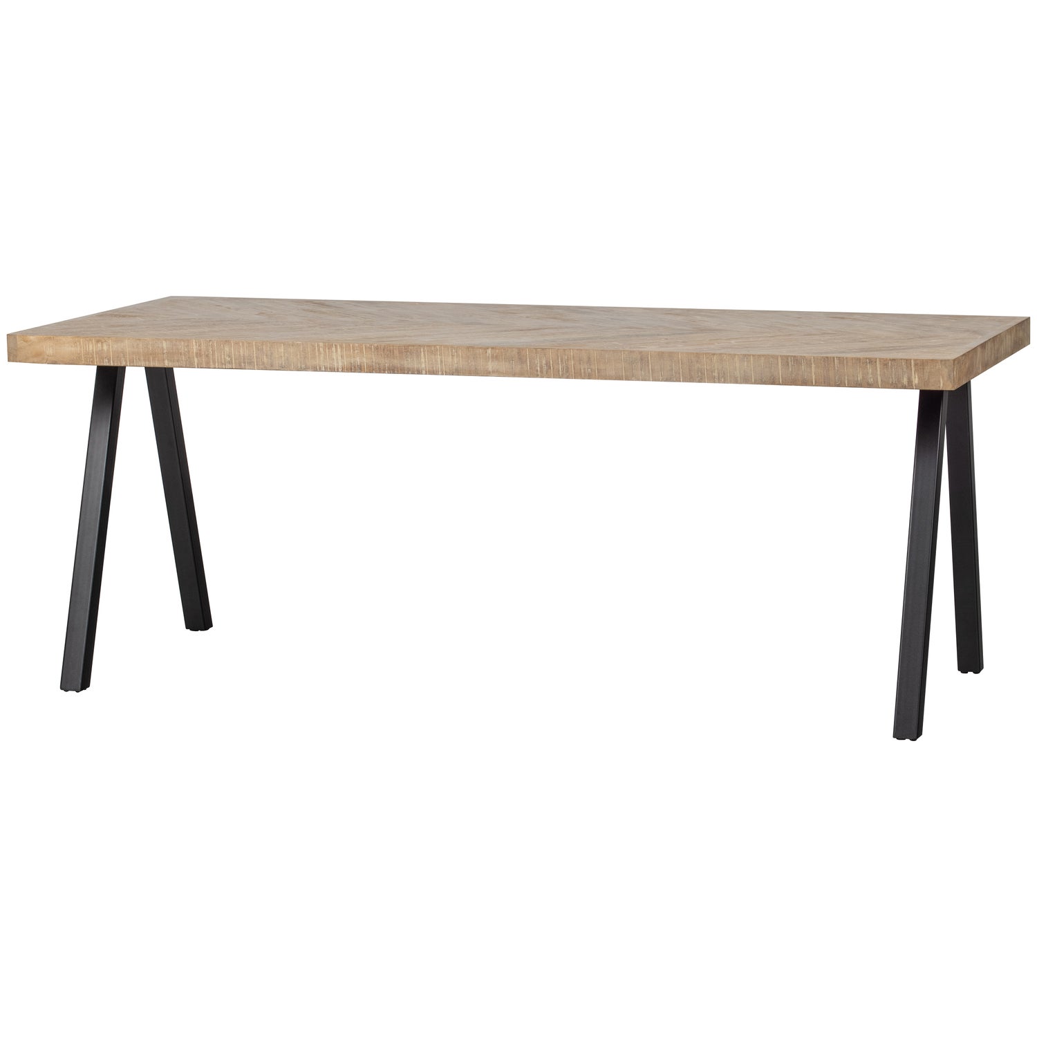 Eettafel Tablo Mangohout Visgraat, met 2-standen poot - 200cm - Afbeelding 5