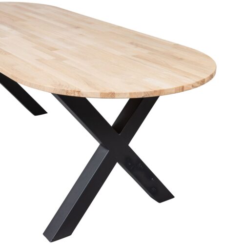 Ovale Eettafel Tablo met X-poot, 220 x 90cm - Afbeelding 3