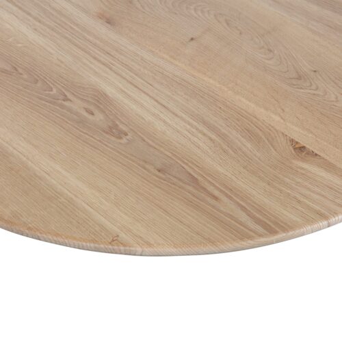 Organische Eettafel Tablo Eikenhout Met 2-stand zwarte poot 130 x 130cm - Afbeelding 6
