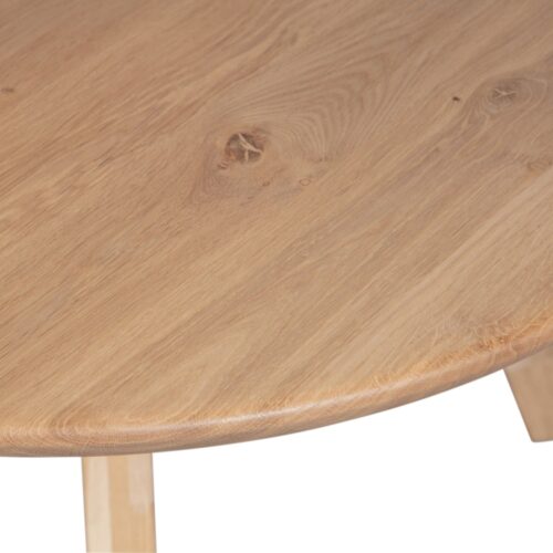Organische Eettafel Tablo Eikenhout Met 3-stand poot 130 x 130cm - Afbeelding 5