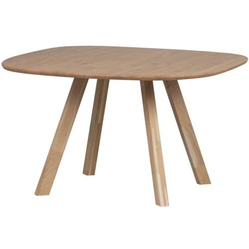 Organische Eettafel Tablo Eikenhout Met 3-stand poot 130 x 130cm