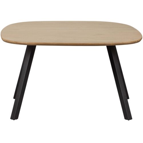 Organische Eettafel Tablo Eikenhout Met 2-stand zwarte poot 130 x 130cm - Afbeelding 3