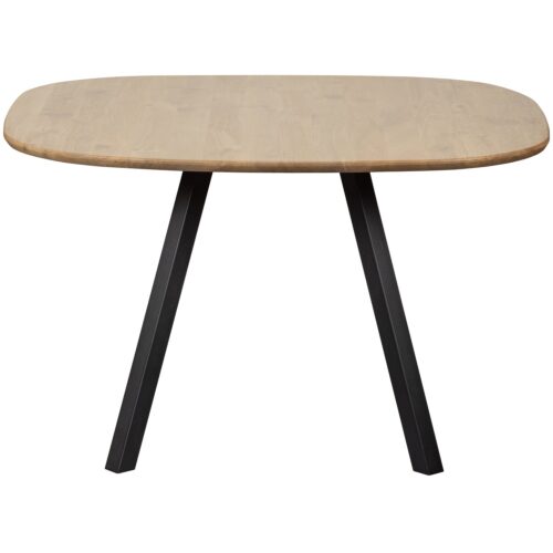 Organische Eettafel Tablo Eikenhout Met 2-stand zwarte poot 130 x 130cm - Afbeelding 4
