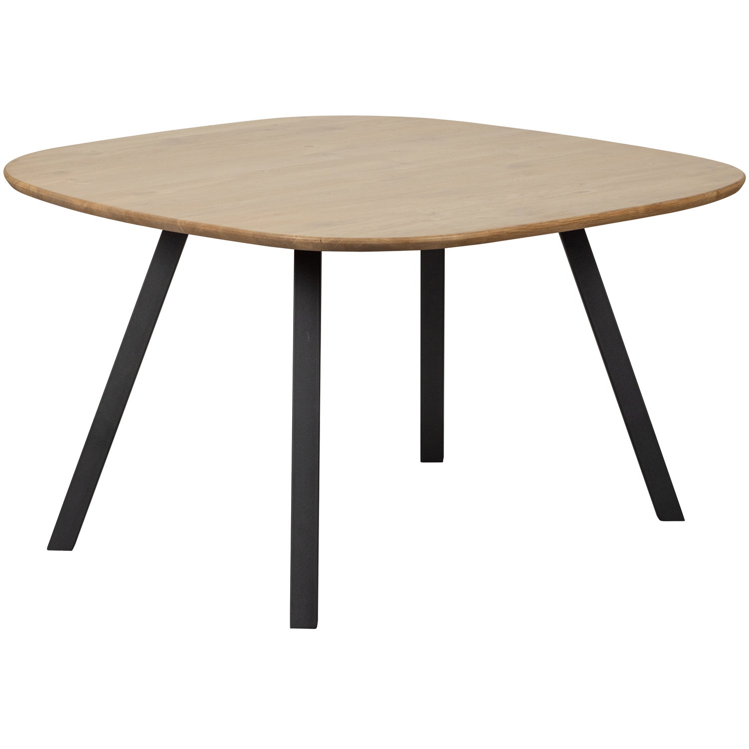 Organische Eettafel Tablo Eikenhout Met 2-stand zwarte poot 130 x 130cm - Afbeelding 5