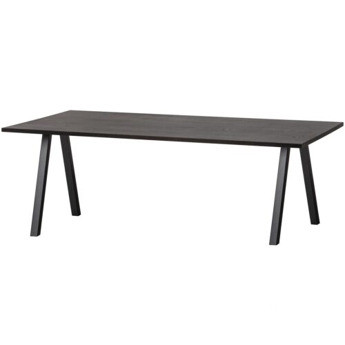 Eettafel Tablo Eiken, Met 2-standen poot, kleur Blacknight - 160 cm