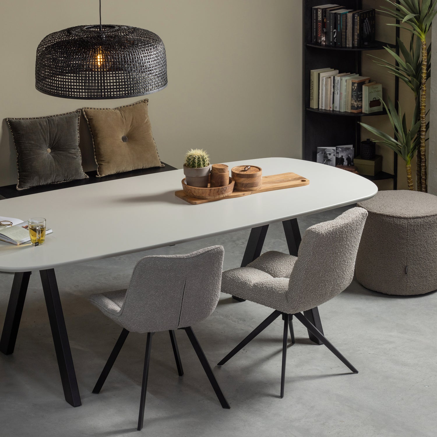 Eetkamerbank Imme Grenenhout 110cm, kleur Zwart - Afbeelding 2