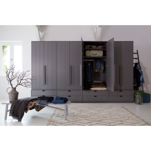 Kledingkast Skik Grenen, 231 x 95cm, kleur Leem - Afbeelding 3
