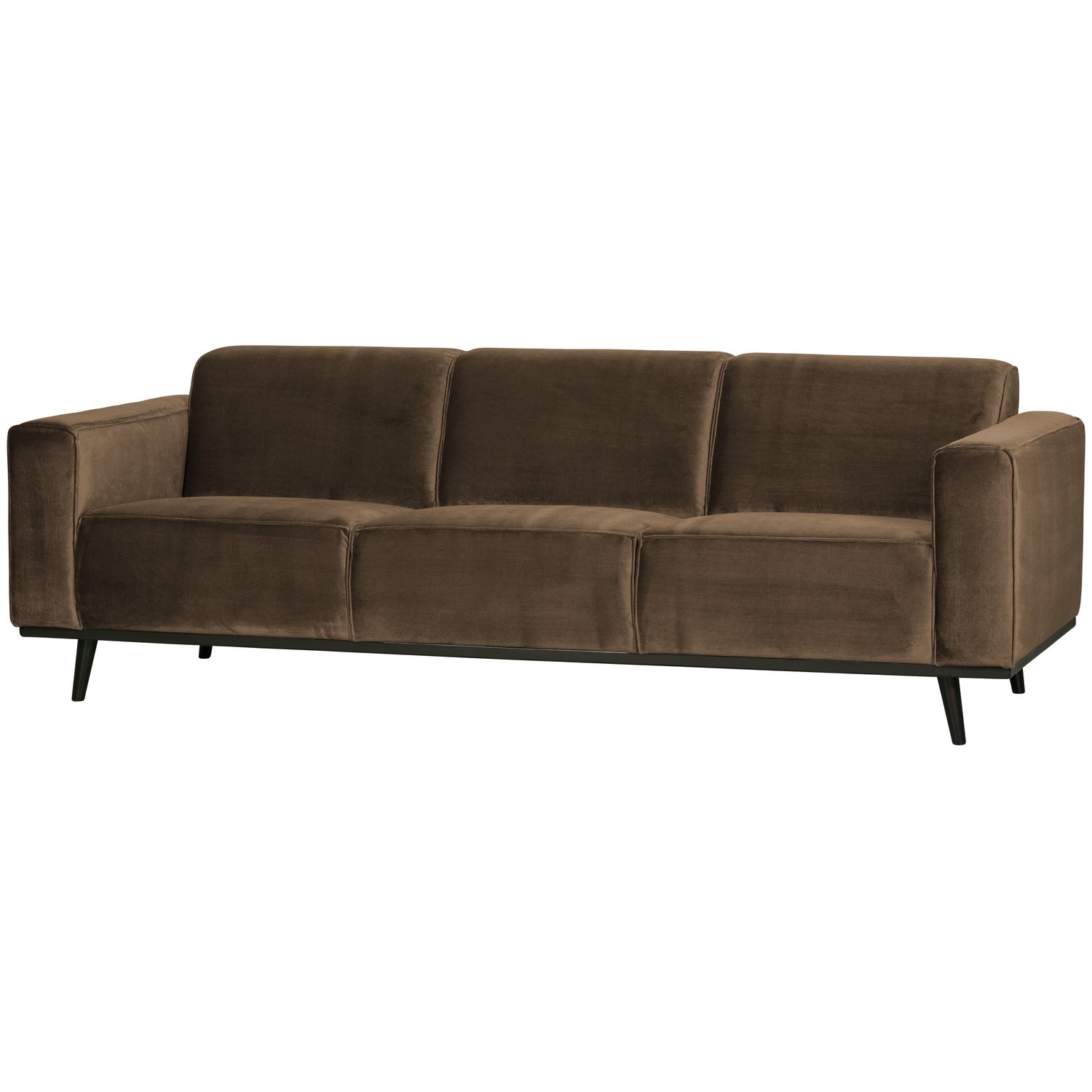 Statement 3-zits bank 230 cm fluweel taupe - Afbeelding 2