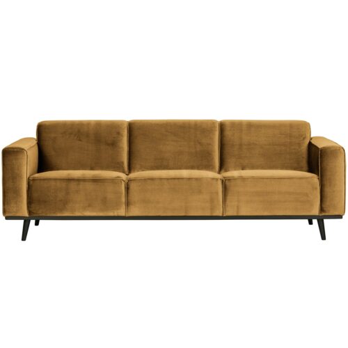Statement 3-zits bank 230 cm fluweel honinggeel