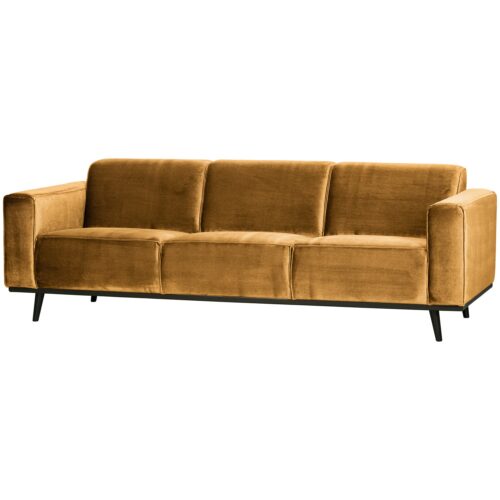 Statement 3-zits bank 230 cm fluweel honinggeel - Afbeelding 2