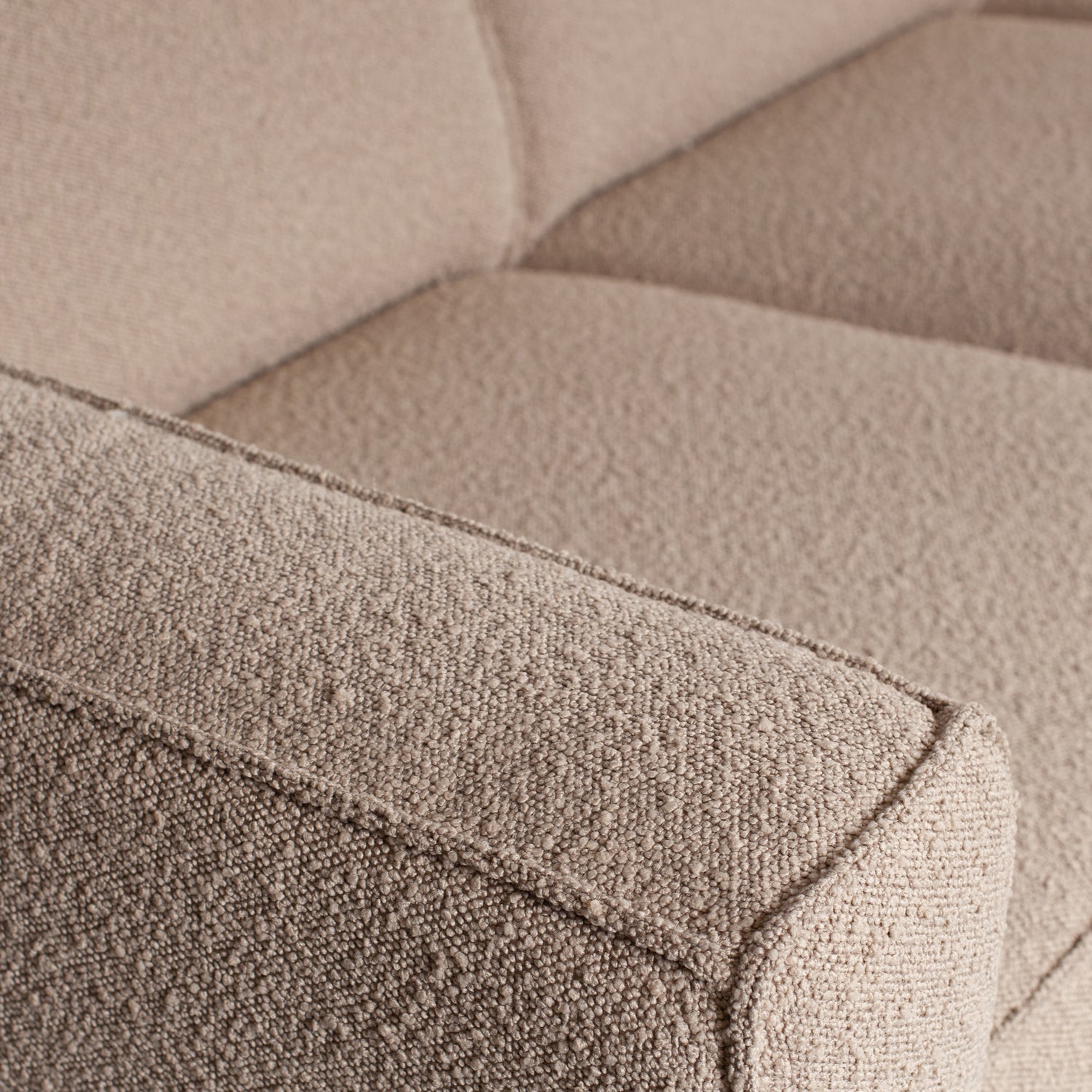 Statement 3-zits bank 230 cm bouclé beige - Afbeelding 6