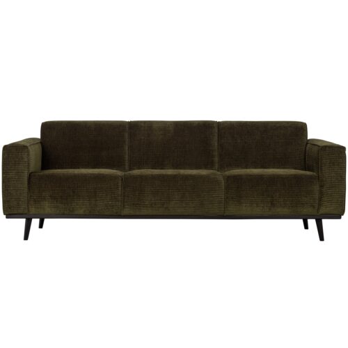 Statement 3-zits bank 230 cm brede platte rib warm groen