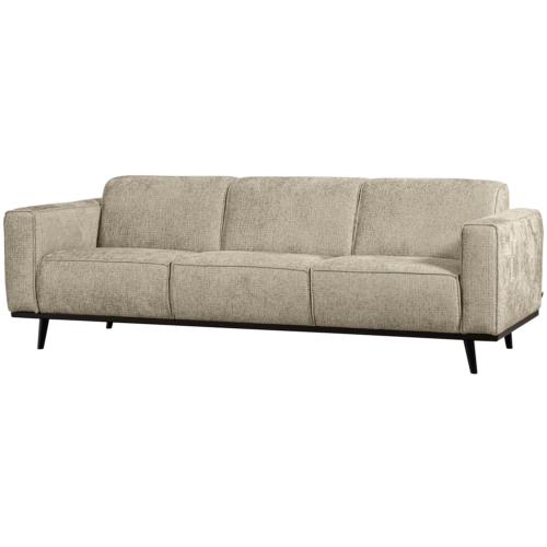 Statement 3-zits bank 230 cm structure velvet wheatfield