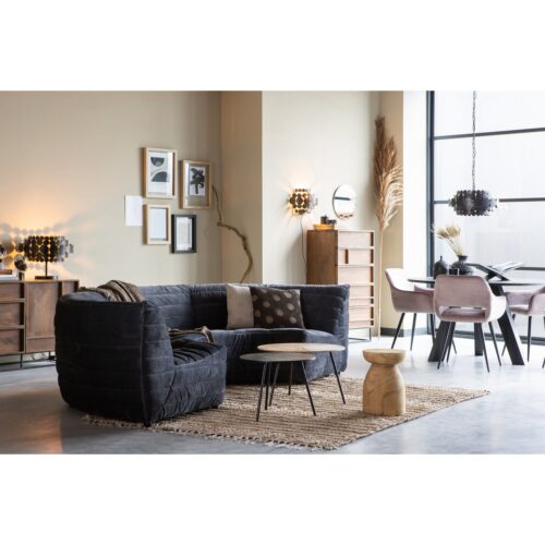 Ronde Eettafel Rhonda Eikenhout 130cm - Zwart - Afbeelding 3
