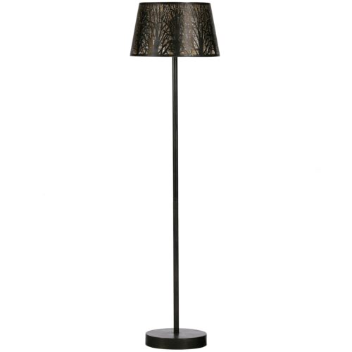 Vloerlamp Keto kleur Zwart/Antique Brass