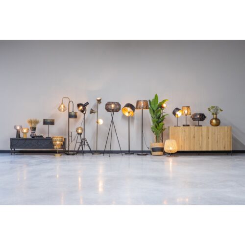 Vloerlamp Keto kleur Zwart/Antique Brass - Afbeelding 2