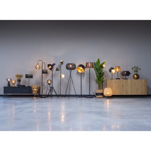 Vloerlamp Keto kleur Zwart/Antique Brass - Afbeelding 3