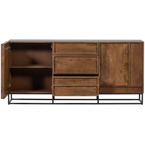 Dressoir Forrest Mangohout, 160cm, kleur Bruin - Afbeelding 4