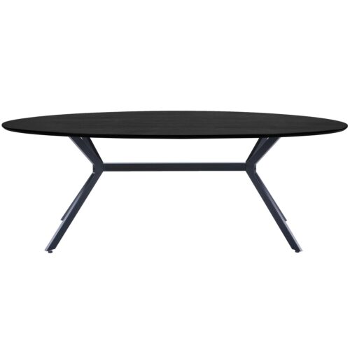 Ovale Eettafel Bruno 220 x 100cm, kleur zwart - Afbeelding 4