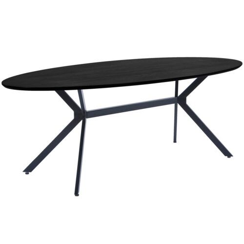Ovale Eettafel Bruno 220 x 100cm, kleur zwart