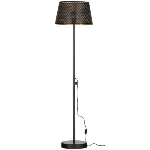 Vloerlamp Kars kleur Zwart/Antique Brass