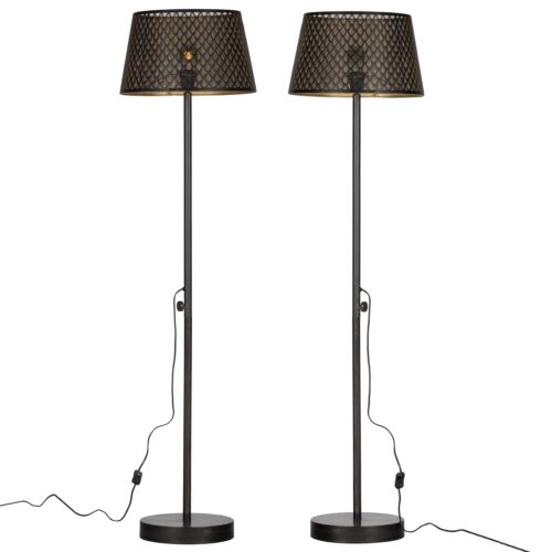 Vloerlamp Kars kleur Zwart/Antique Brass - Afbeelding 3