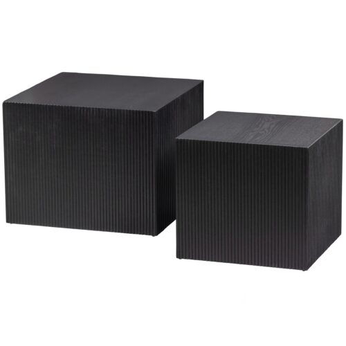 Vierkante Bijzettafel Sanne Set van 2 stuks  zwart