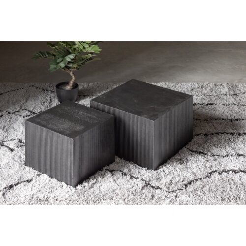 Vierkante Bijzettafel Sanne Set van 2 stuks  zwart - Afbeelding 2
