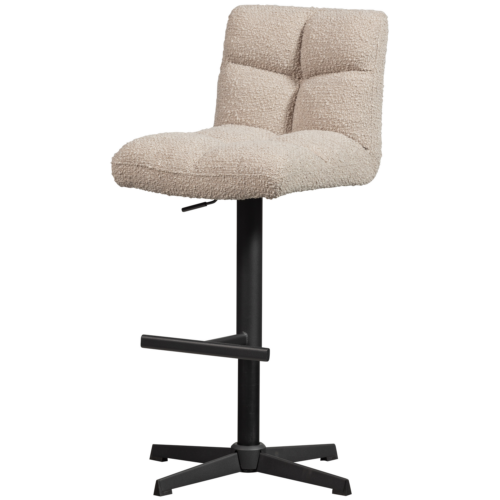 Draaibare Barstoel Vinny Bouclé -  Zand (zithoogte 60-80cm)