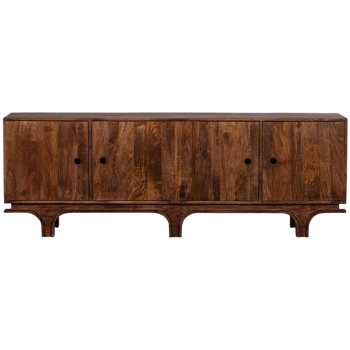 Dressoir Staes Mangohout, 200cm, kleur Walnoot - Afbeelding 4