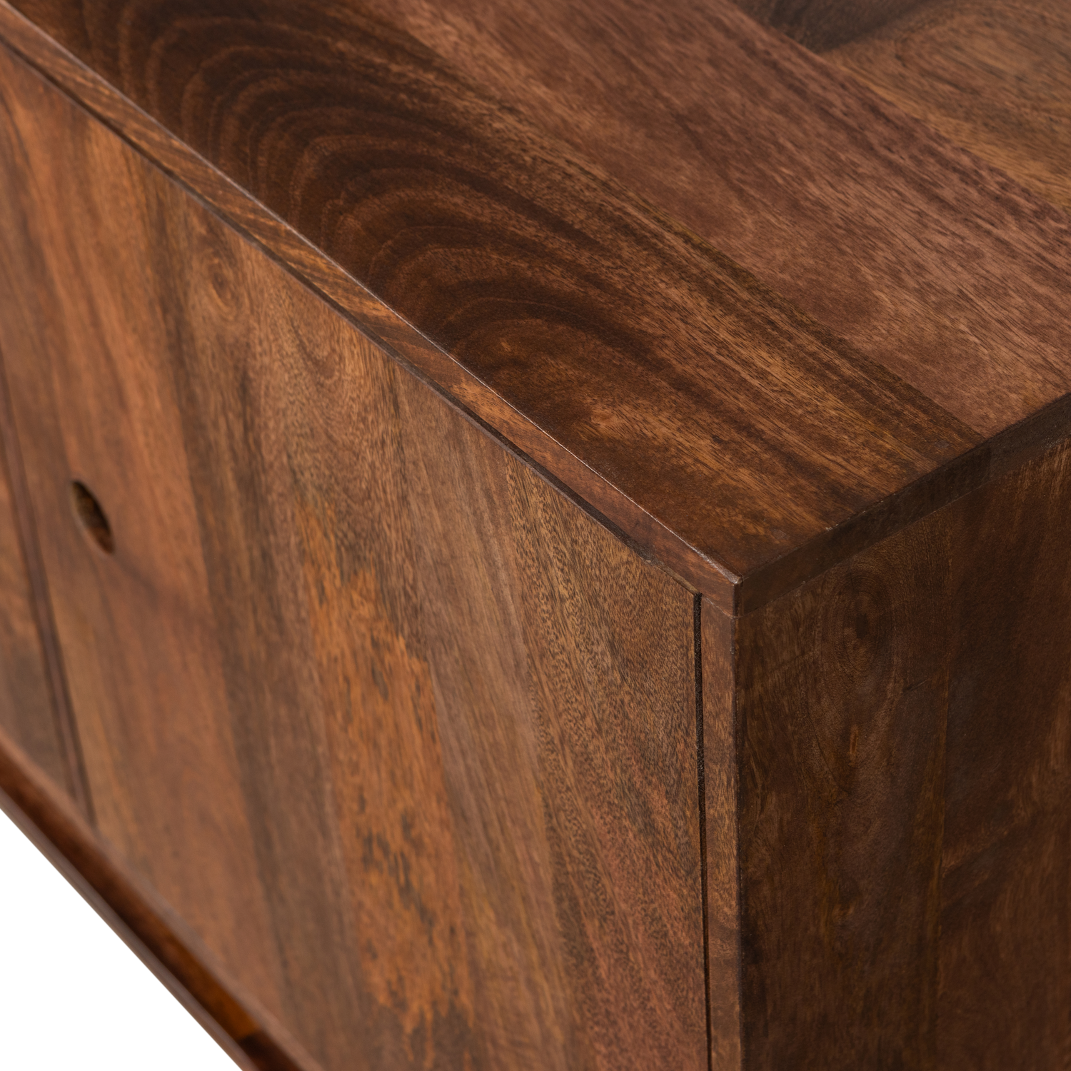 Dressoir Staes Mangohout, 200cm, kleur Walnoot - Afbeelding 7