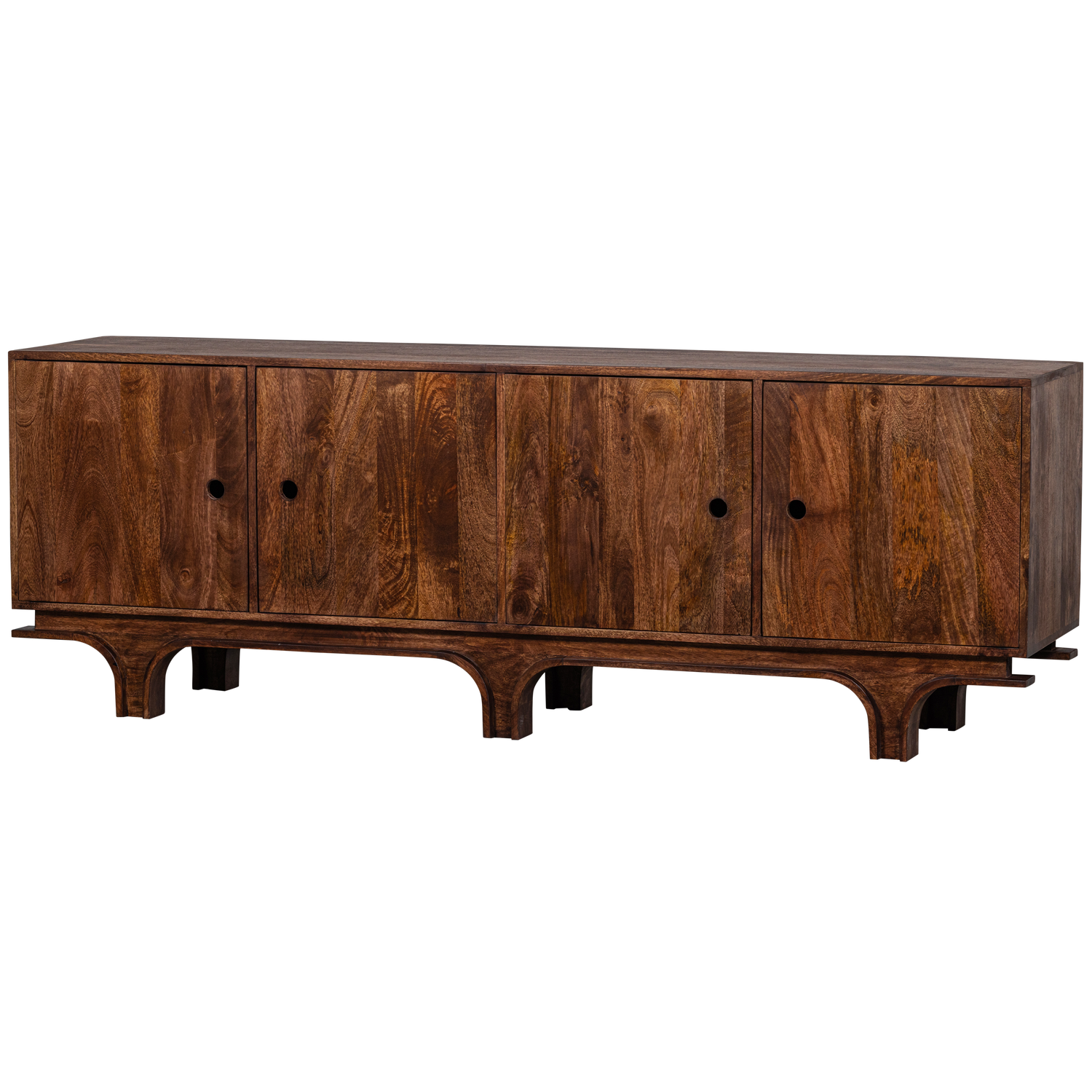 Dressoir Staes Mangohout, 200cm, kleur Walnoot