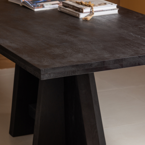 Eettafel Kean Mangohout 180x100 cm - Zwart - Afbeelding 2