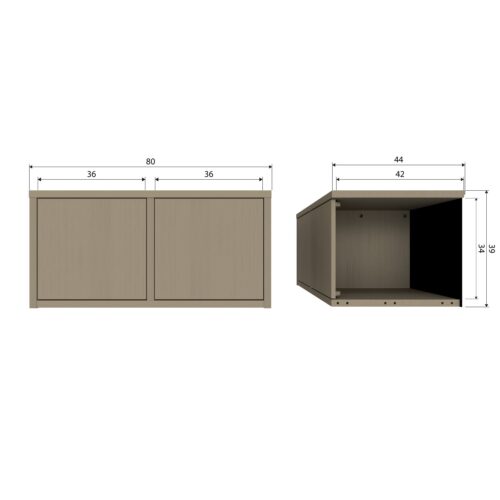 Opbergbank Turner 80 cm - Mud - Afbeelding 9