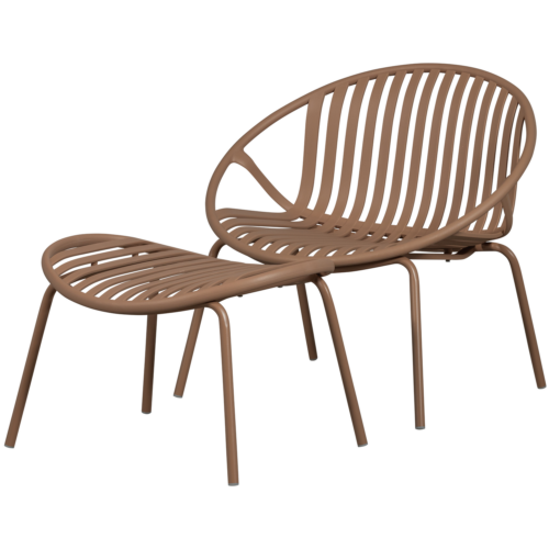 Tuin Fauteuil Bruce met hocker - zalm roze - Afbeelding 12