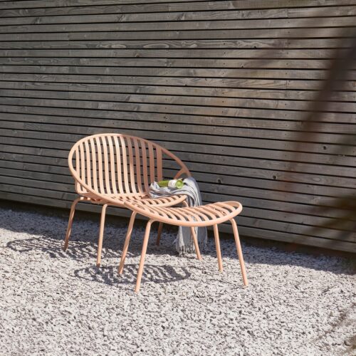 Tuin Fauteuil Bruce met hocker - zalm roze - Afbeelding 13