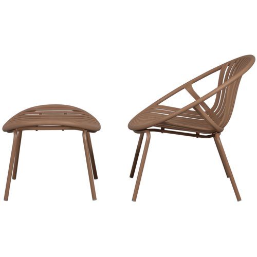 Tuin Fauteuil Bruce met hocker - zalm roze - Afbeelding 16