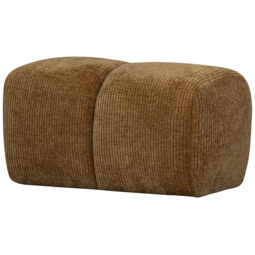 Poef Mojo 45x84x64cm Geweven Ribstof HoningGeel