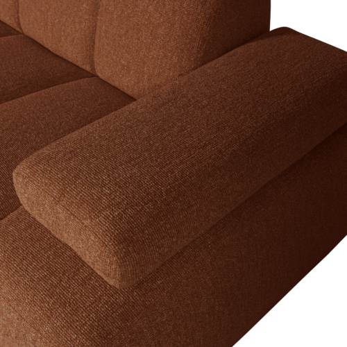 Mojo Loungebank links bouclé roestbruin melange - Afbeelding 8