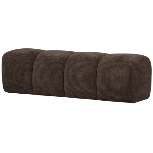 Eetkamerbank Mojo Zonder Rugleuning Geweven Rib 164cm Bruin
