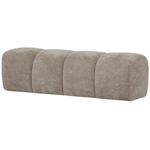 Eetkamerbank Mojo Zonder Rugleuning Geweven Rib 164cm Zand