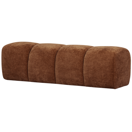 Eetkamerbank Mojo Zonder Rugleuning Geweven Rib 164cm Roestbruin