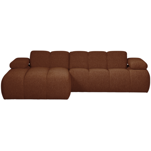 Mojo Loungebank links bouclé roestbruin melange - Afbeelding 2