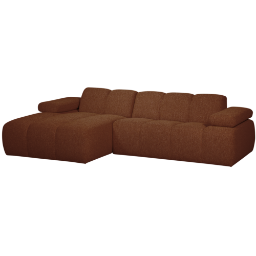 Mojo Loungebank links bouclé roestbruin melange