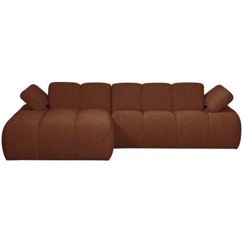 Mojo Loungebank links bouclé roestbruin melange - Afbeelding 3
