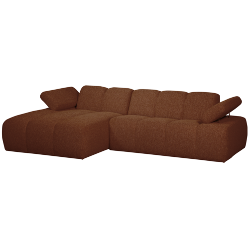 Mojo Loungebank links bouclé roestbruin melange - Afbeelding 4