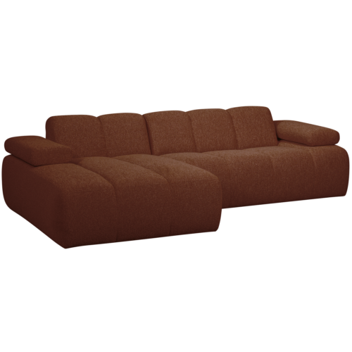 Mojo Loungebank links bouclé roestbruin melange - Afbeelding 5