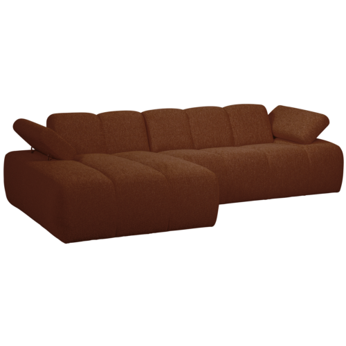 Mojo Loungebank links bouclé roestbruin melange - Afbeelding 6