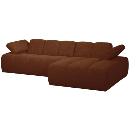 Mojo Loungebank rechts bouclé roestbruin melange - Afbeelding 4