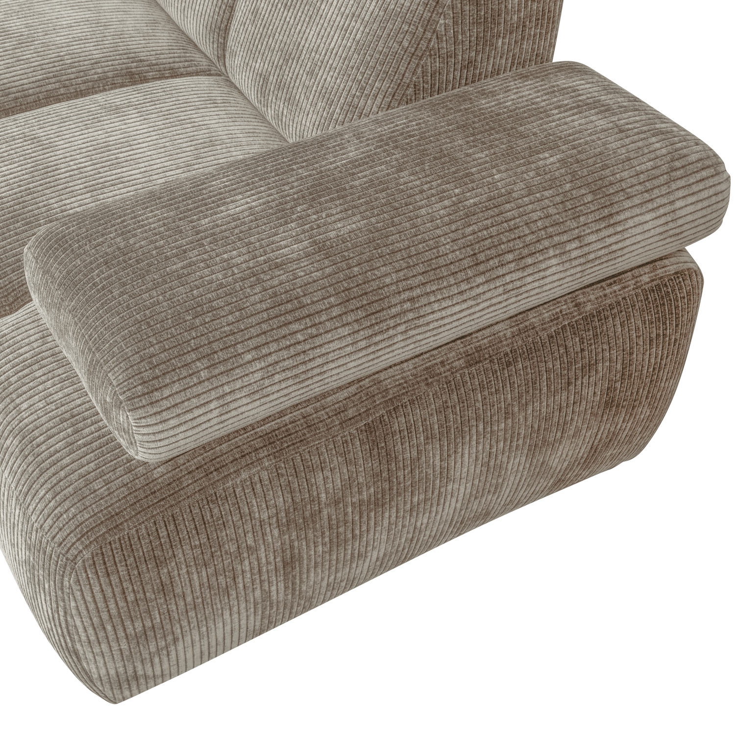 Mojo hoekbank links geweven ribstof donkerzand - Afbeelding 7